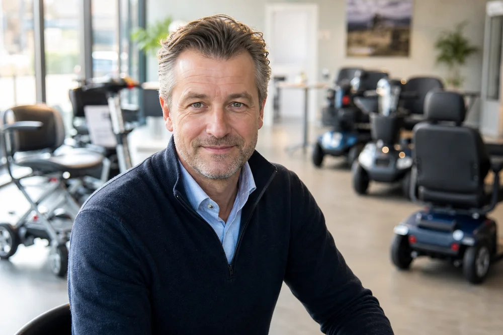 Mobiliteitsadviseur Marc van der Linden kijkt mee naar tilgewicht en dagelijks gebruik