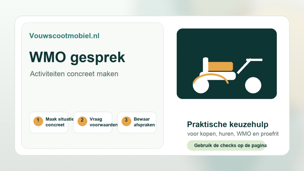 WMO gesprek - praktische infographic van Vouwscootmobiel.nl