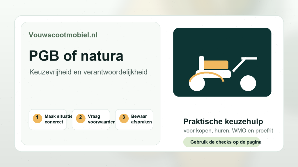 PGB of natura - praktische infographic van Vouwscootmobiel.nl