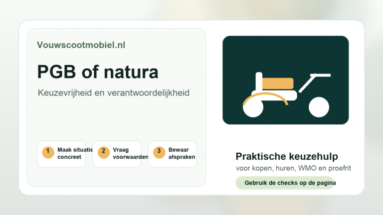 PGB of natura - praktische infographic van Vouwscootmobiel.nl
