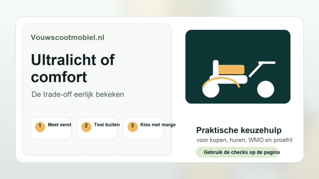 Ultralicht of comfort - praktische infographic van Vouwscootmobiel.nl