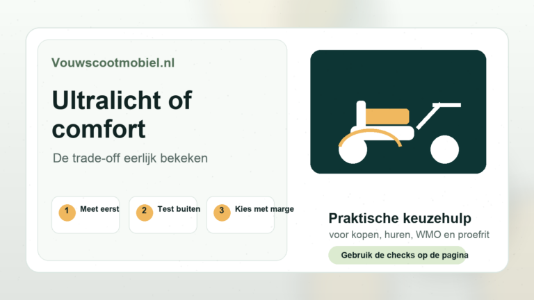 Ultralicht of comfort - praktische infographic van Vouwscootmobiel.nl